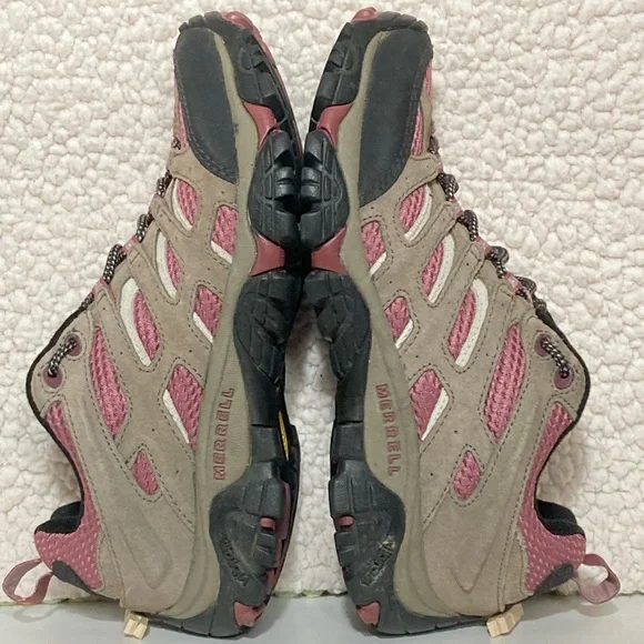 Merrell Womens Moab 2 Leather Upper Vibram Soles Low Hiking Trail Shoes SZ US 8 - Picture 7 of 13